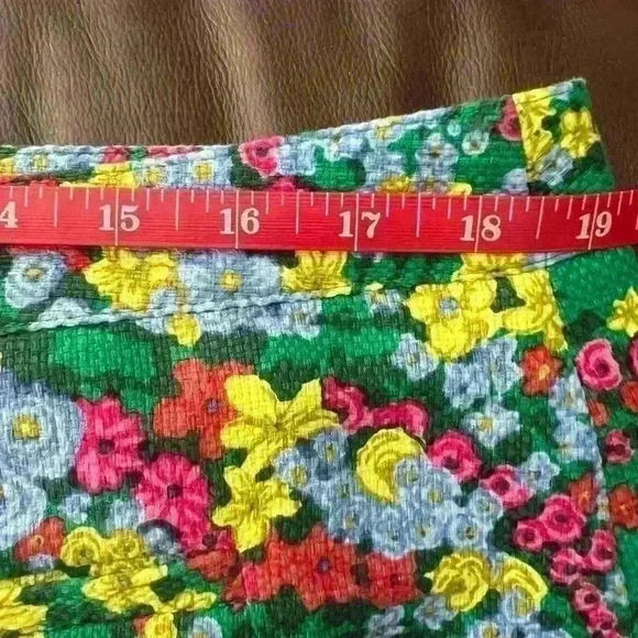 Talbots Tweed A-Line Polyester Blend Skirt Sz 16 Green Floral Colorful - Picture 5 of 6